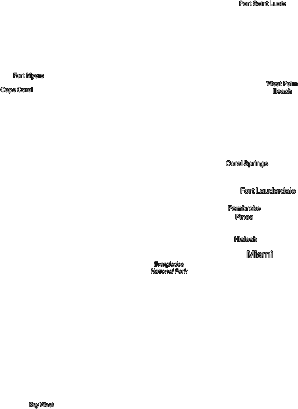 Florida Map Cities Overlay